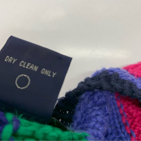 Vtg Eagle Eye Cable Knit Sweater Woman Small Full Zip Rainbow Cotton Rami Warm - Picture 10 of 12